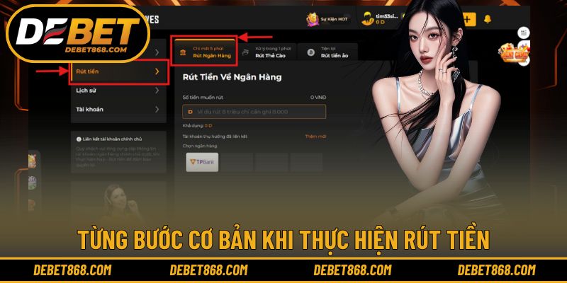 Từng bước cơ bản khi thực hiện rút tiền